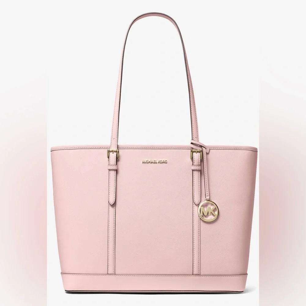Michael Kors Pink Saffiano Leather Tote with Gold Hardware NWT